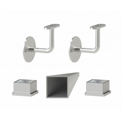 Madlo 40x40mm, L-750mm, brúsená nerez AISI304