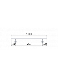 Madlo 40x40mm, L-1000mm, brúsená nerez AISI304