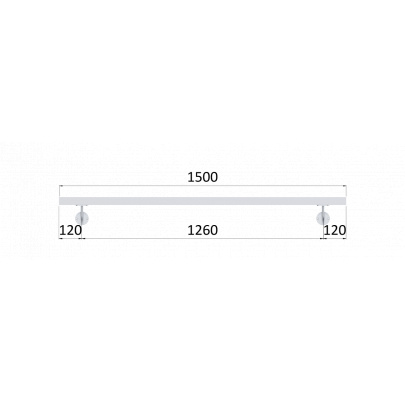 Madlo 40x40mm, L-1500mm, brúsená nerez AISI304