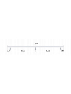Madlo 40x40mm, L-2250mm, brúsená nerez AISI304