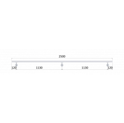 Madlo 40x40mm, L-2500mm, brúsená nerez AISI304