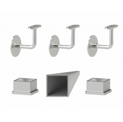 Madlo 40x40mm, L-2500mm, brúsená nerez AISI304