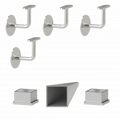 Madlo 40x40mm, L-3250mm, brúsená nerez AISI304