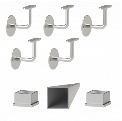 Madlo 40x40mm, L-4250mm, brúsená nerez AISI304