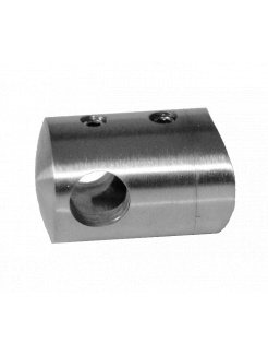 Držiak tyče ø 10mm na trubku ø 33.7mm, brúsená nerez AISI304