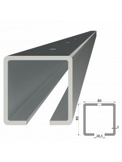 C profil 80x80x5mm pozinkovaný, dĺžka 1m