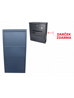 Box na balíky (440x220x880mm) s prepadovou lištou na ochranu balíkov, hrúbka 0.8mm), max. veľkosť balíka: 360x170x260mm, farba: RAL 7016 (antracit)