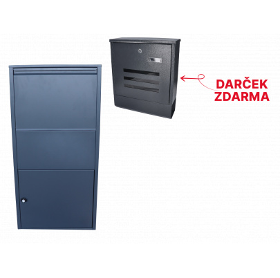 Box na balíky (440x220x880mm) s prepadovou lištou na ochranu balíkov, hrúbka 0.8mm), max. veľkosť balíka: 360x170x260mm, farba: RAL 7016 (antracit)