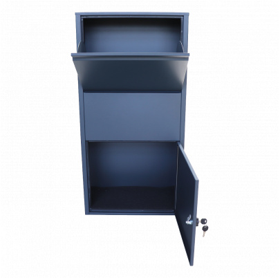 Box na balíky (440x220x880mm) s prepadovou lištou na ochranu balíkov, hrúbka 0.8mm), max. veľkosť balíka: 360x170x260mm, farba: RAL 7016 (antracit)
