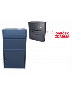 Box na balíky (410x385x720mm) s prepadovou lištou na ochranu balíkov, hrúbka 0.8mm), max. veľkosť balíka: 320x300x180mm, farba: RAL 7016 (antracit)