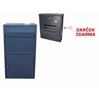 Box na balíky (410x385x720mm) s prepadovou lištou na ochranu balíkov, hrúbka 0.8mm), max. veľkosť balíka: 320x300x180mm, farba: RAL 7016 (antracit)