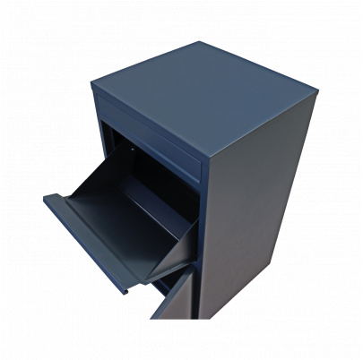 Box na balíky (410x385x720mm) s prepadovou lištou na ochranu balíkov, hrúbka 0.8mm), max. veľkosť balíka: 320x300x180mm, farba: RAL 7016 (antracit)