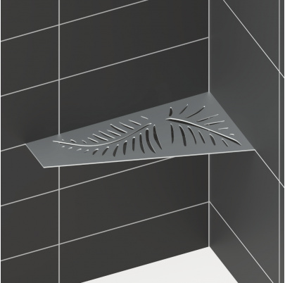 Rohová polica do kúpelne, brúsená nerez AISI 304 / K320