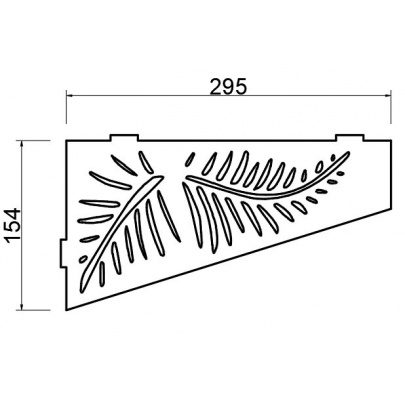Rohová polica do kúpelne, brúsená nerez AISI 304 / K320