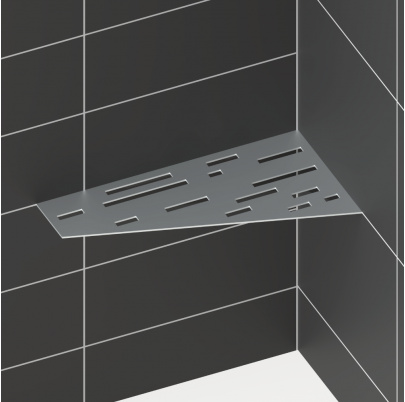 Rohová polica do kúpelne, brúsená nerez AISI 304 / K320