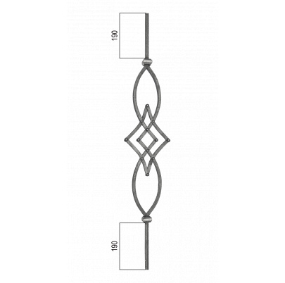 Tyč 12x12mm, 970mm