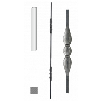 Tyč 12x12, H-900mm, kovaná