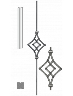 DOPREDAJ Tyč 900mm, profil 12x12mm, ornament 280x180mm