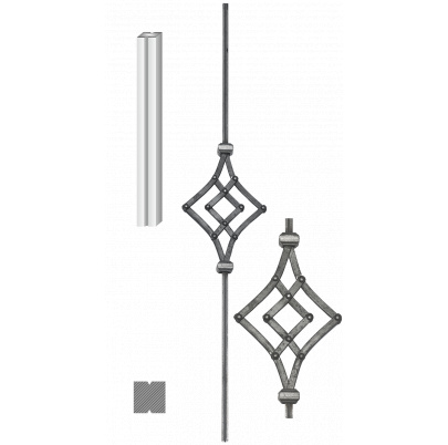 DOPREDAJ Tyč 900mm, profil 12x12mm, ornament 280x180mm