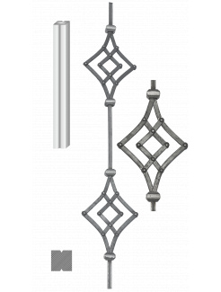 DOPREDAJ Tyč 950x180mm, hrúbka 12x12mm ornament nitovaný 12x6mm