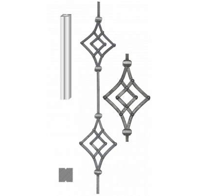 DOPREDAJ Tyč 950x180mm, hrúbka 12x12mm ornament nitovaný 12x6mm