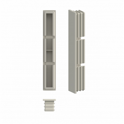 Plastová zátka k hliníkovej lamele AL-J10016-6, rozmer 100mm x 16mm