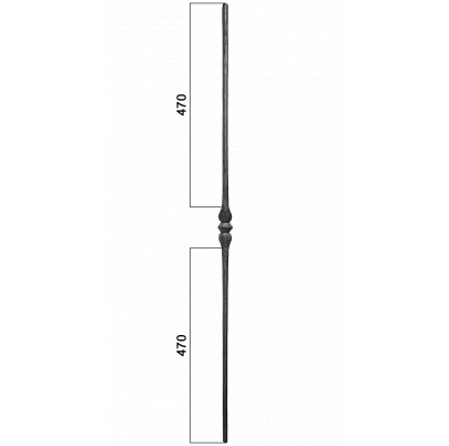 Tyč kruhová zdobená L-1050x35mm, ø14mm