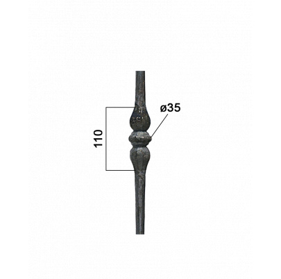 Tyč kruhová zdobená L-1050x35mm, ø14mm