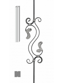 Tyč L 960mm, materiál 12x12mm, ornament 440x150mm