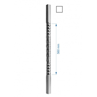 Tyč-rúrková 1000mm so štvorcovou zakladňou 25x25mm