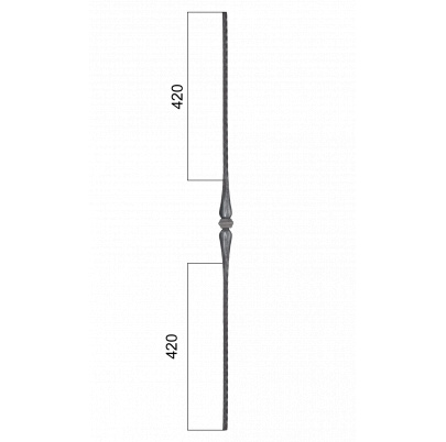 DOPREDAJ Tyč ozdobná 1000mm, profil 12x12mm, valcovaný