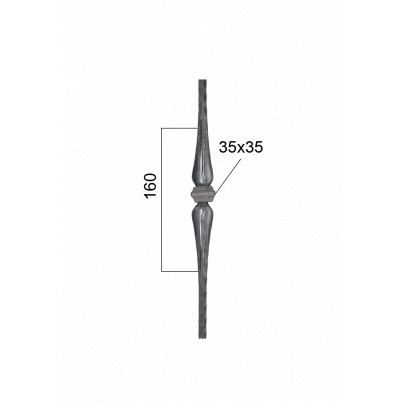 DOPREDAJ Tyč ozdobná 1000mm, profil 12x12mm, valcovaný