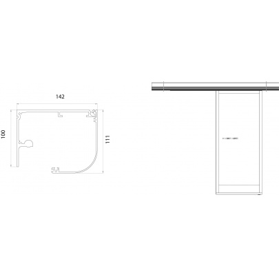 Pohon pre automatické dvere dvojkrídlo L=7000mm 2+2,max160kg