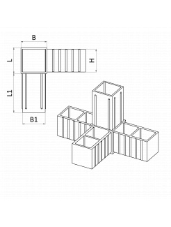 Plastová spojka - 4-nohý kus do profilu 20x20x1.5mm