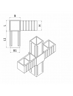 Plastová spojka - kríž do profilu 25x25x2mm