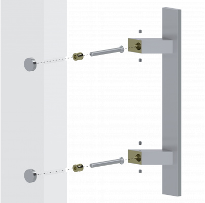 Nerezové 45° madlo, L-500mm, AISI304