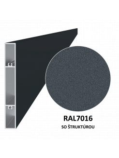 Profil 120x16mm, L-6000mm, práškový lak, štruktúra RAL7016