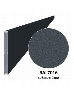 Profil 160x16mm, L-6000mm, práškový lak, štruktúra RAL7016