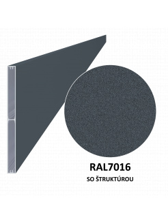 Profil 200x16mm, L-6000mm,práškový lak, štruktúra RAL7016